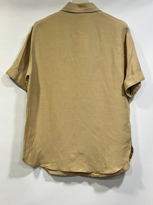 Beige Oversized Linen Shirt with Starfish Brooch – PHARDI