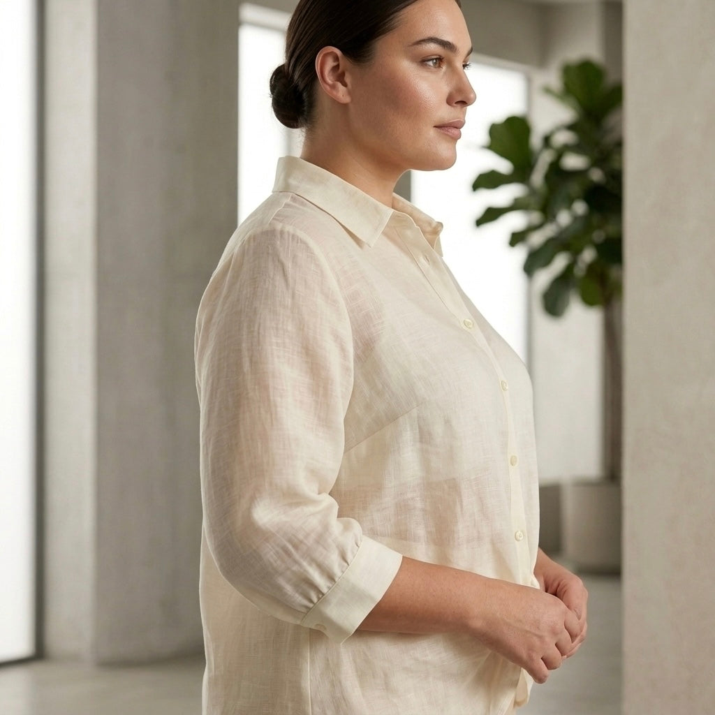 Light Yellow Embroidered Sheer Shirt & Skirt Set