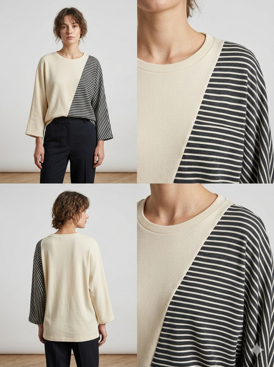 Minimal Oversized Striped Top for Women | Casual Trend Style