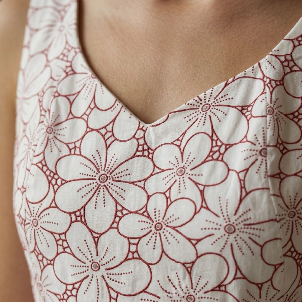 PHARDI Floral Sleeveless Midi Dress with Belt