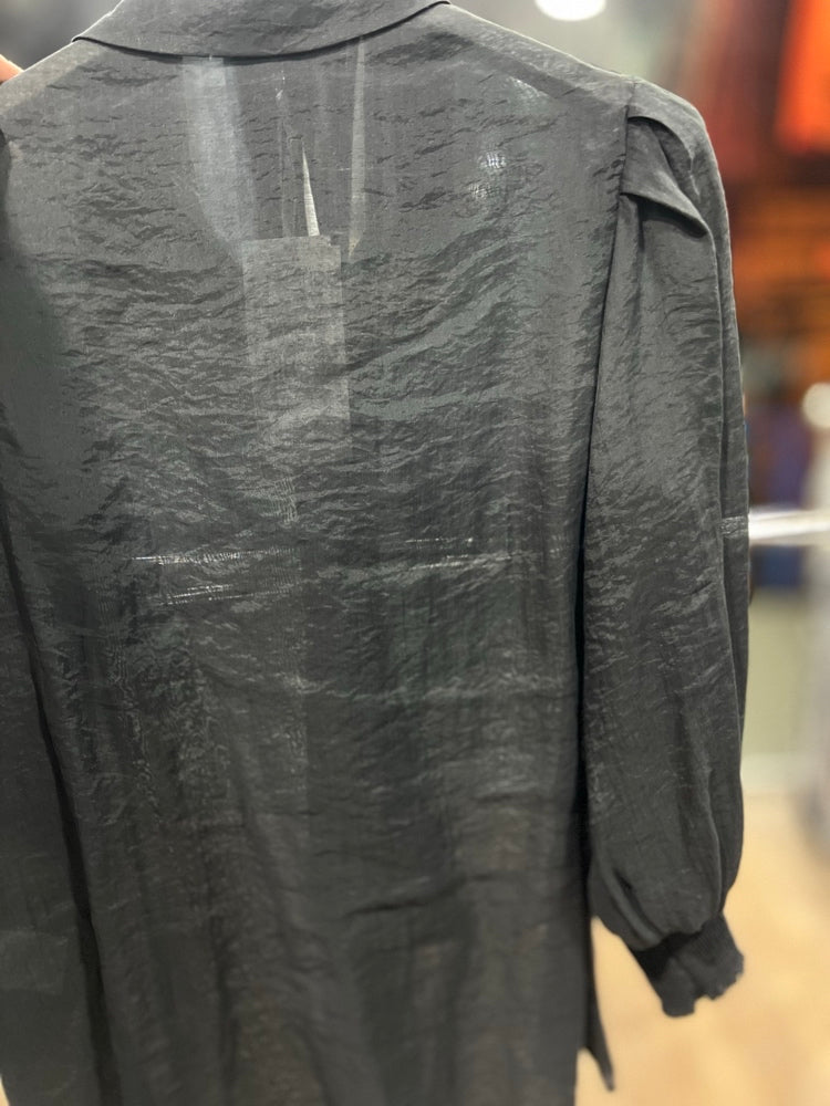 Sheer Elegance Black Blouse – Lightweight Summer Statement
